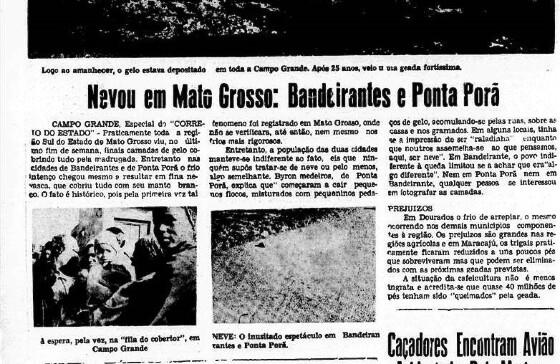 Recorte de jornal mostra como fato foi noticiado na época.