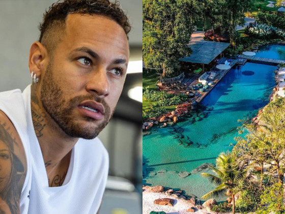 O lago da mansão de Neymar