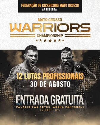 O evento será realizado no dia 30 de agosto, a partir das 18h, no Palácio das Artes Marciais Lusso Sinohara, dentro do complexo da Arena Pantanal. 