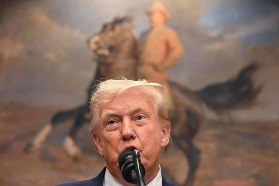 O presidente Donald Trump discursa na Casa Branca, em Washington, nos Estados Unidos