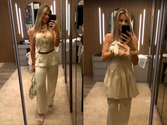 Mariana Polastreli troca look após crítica de Eduardo Costa: “Ele fez eu tirar”