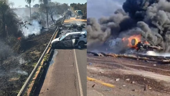 Acidente entre veículos provocou incêndio e deixou mortos em rodovia de MS