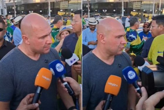 A fala do prefeito foi feita na tarde deste domingo (7), durante a manifestação a favor da anistia, ocorrida na Praça 8 de Abril, em frente ao restaurante Choppão.