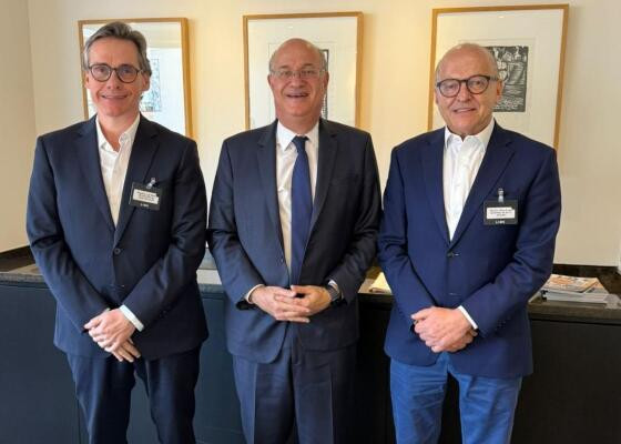 Rogério Gallo, Ilan Goldfajn e Otaviano Pivetta em reunião no BID, em Washington