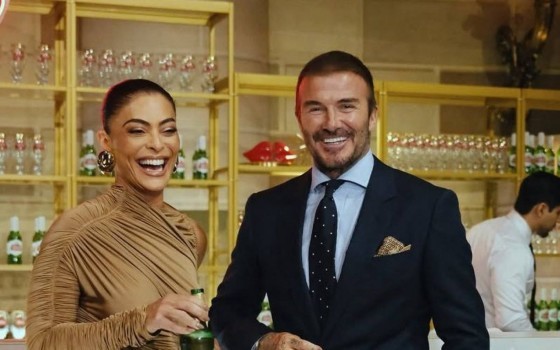 Juliana Paes e David Beckham em evento