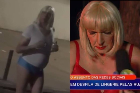 Patrícia Abravanel apresentou Vanderlei, que apareceu de calcinha, peruca e visual sensual, surpreendendo a namorada Rosana, que aguardava nos estúdios para participar da atração. 