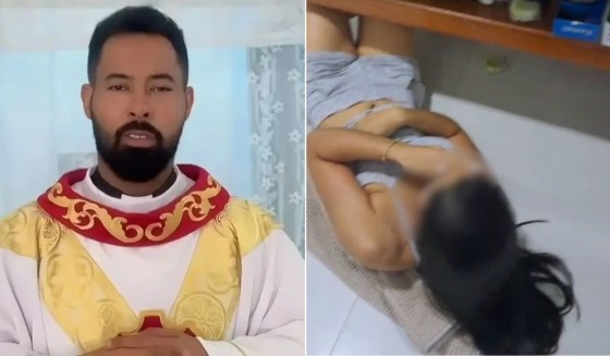 Durante a abordagem, é possível ouvir uma mulher dizendo “é o nosso padre”, enquanto o sogro insiste para que a porta seja aberta