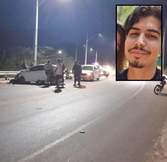 Acidente resultou na morte de Wesley Araújo Kaufmann, de 23 anos, no Parque Atalaia, em Cuiabá, no sábado (11).
