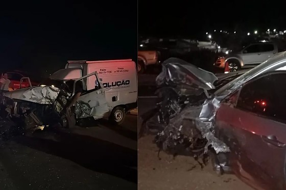 Com o impacto da batida, o motorista do furgão ficou preso às ferragens, não resistiu aos ferimentos e foi a óbito no local