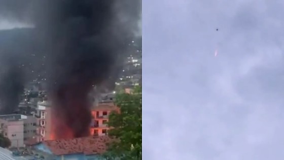 Drone é flagrado arremessando bomba em comunidade; megaoperação tenta prender 100 integrantes do Comando Vermelho