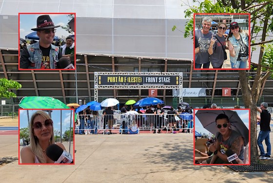 Com cadeiras, guarda-sol e muita empolgação, os fãs já formam fila para ficarem o mais próximo possível do palco