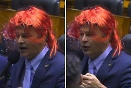 Medeiros põe peruca durante sessão e ironiza professora da UFF; vídeo
