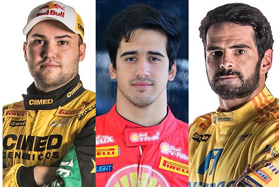 Os pilotos Felipe Fraga (1º), Gaetano Di Mauro (2º) e Thiago Camilo (3º) estão na liderança do campeonato