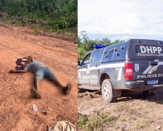 Populares passaram pelo local e encontraram o homem caído com marcas de tiros