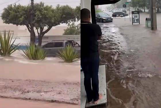 A forte chuva causou prejuízo e deixou algumas ruas completamente ilhadas