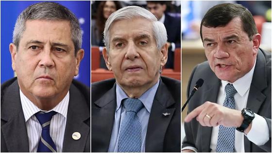 Generais Walter Braga Netto, Augusto Heleno e Paulo Sérgio Nogueira