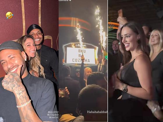 De férias, Neymar organiza surpresa para Bruna Biancardi em balada de NY.