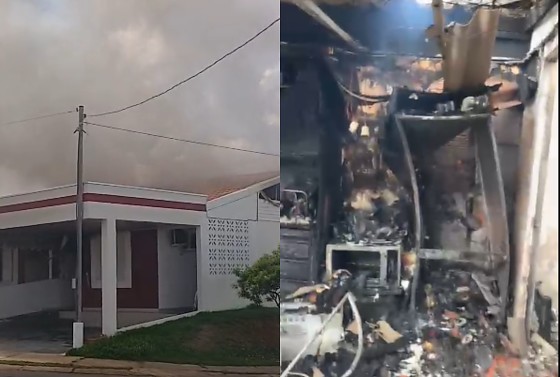 Icêndio destruiu casa no condomínio Rio Claro, em Cuiabá