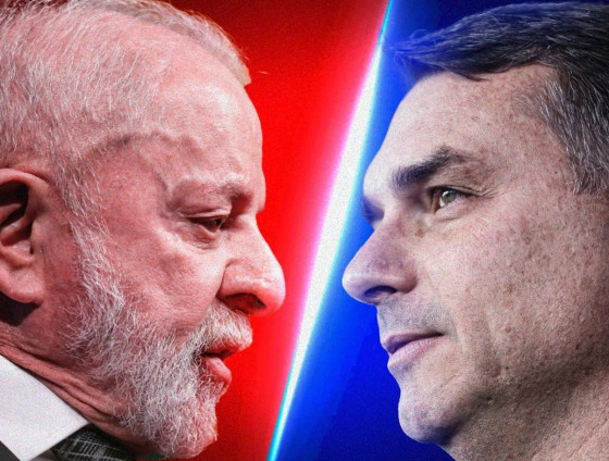 Flávio Bolsonaro aparece com 49,4% das intenções de voto, contra 43,7% de Lula, em cenário de segundo turno testado pela pesquisa Futura.