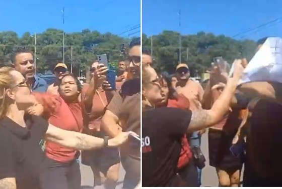 Vídeos que circulam nas redes sociais mostram momentos da confusão