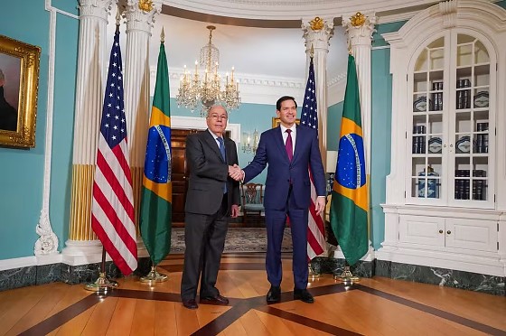 Marco Rubio e Mauro Vieira após reunião em 13 de novembro de 2025