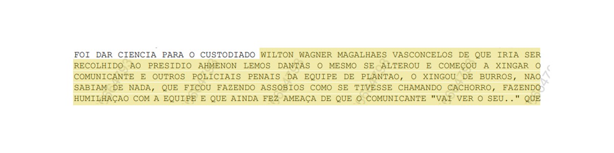 WILTON WAGNER AMEAÇA POLICIAIS