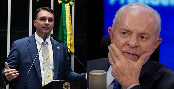 Lula e Flávio Bolsonaro aparecem com 42% cada em cenário de segundo turno, segundo a Quaest.