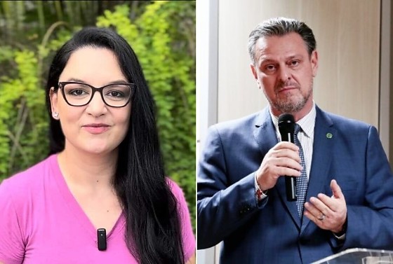 A vereadora e primeira-dama de Cuiabá, Samantha Íris (PL) e o ministro da Agricultura e Pecuária (Mapa), Carlos Fávaro (PSD)