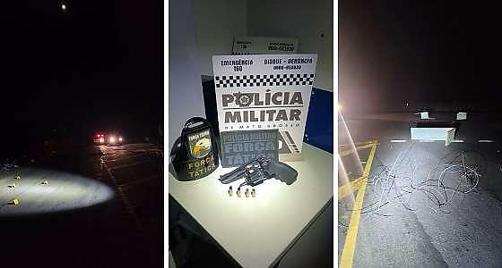 A arma usada pelo criminoso foi apreendida e encaminhada para a Polícia Civil