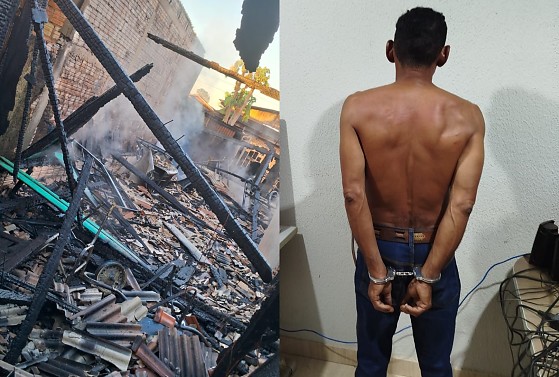 Homem foi preso após incendiar casa da ex-mulher em Marcelândia