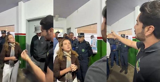 A visita à Casa de Leis foi marcada por um bate-boca após o vereador interpelá-la nos corredores da Câmara