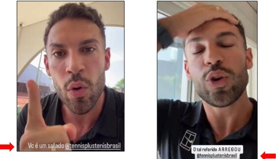 Dentista utilizou o Instagram para atacar um professor de tênis após um desentendimento envolvendo aulas e materiais esportivos.