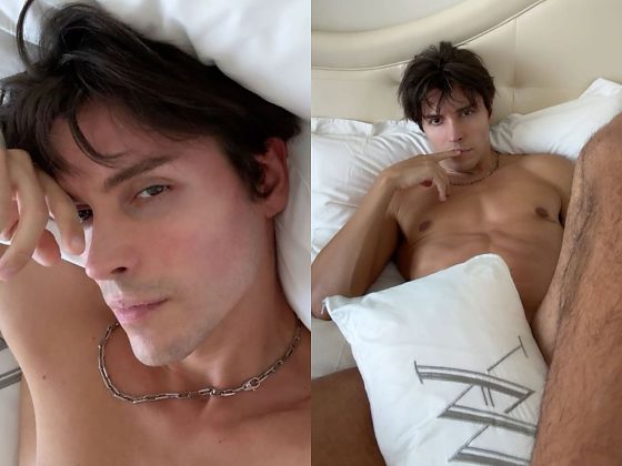 Filho de bispo aparece nu em foto nas redes sociais com travesseiro cobrindo partes íntimas.