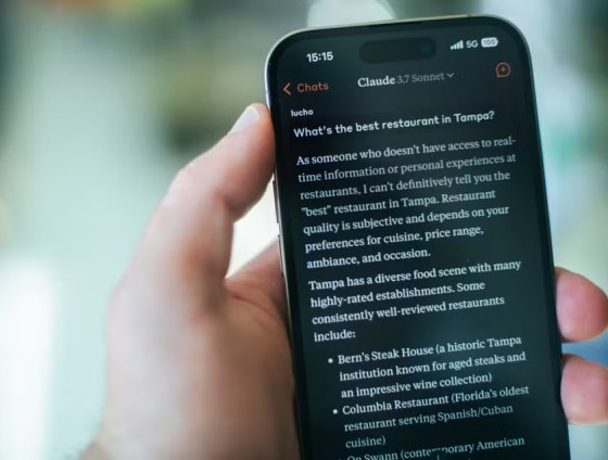 Aplicativo de IA do Claude na versão mobile