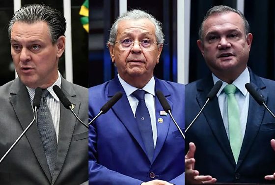 Fávaro, Jayme e Wellington a discursarem em audiência que tenta recuperar área de nove municípios da fronteira