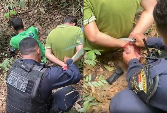 Vítimas permaneceram sob ameaça por cerca de dez minutos até a chegada da Polícia Militar, momento em que os bandidos fugiram a pé