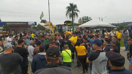 Bloqueio em rodovia de SC em outubro de 2022
