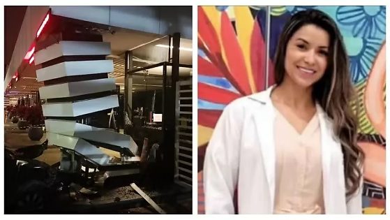 Roseane Alves da Silva morreu após colidir o carro contra a coluna na portaria do condomínio.
