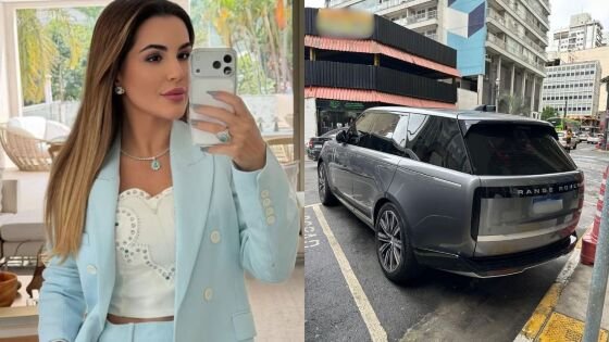Deolane Bezerra e um dos seus carro de luxo avaliado em R$ 800 mil.