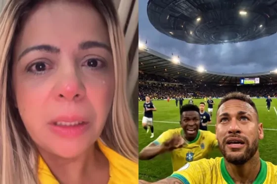 Nas redes sociais, internautas não perdoaram a “profecia” e criaram vídeos simulando disco voador no gramado.