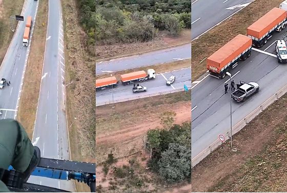 A operação foi realizada após informações sobre caminhonete roubada transitando na rodovia.