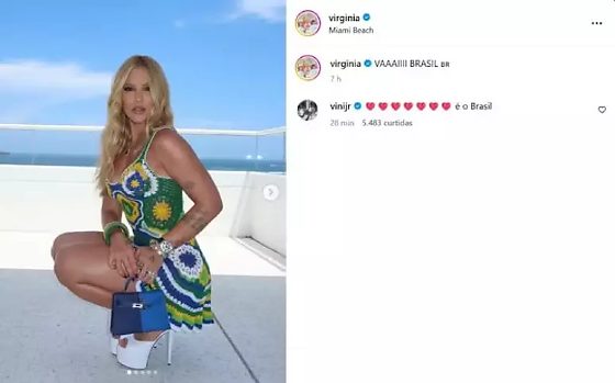 O comentário de Vini Jr. na foto de Virgínia Fonseca chamou atenção dos seguidores