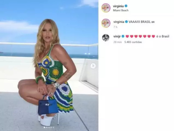 O comentário de Vini Jr. na foto de Virgínia Fonseca chamou atenção dos seguidores