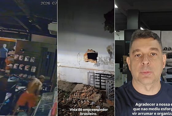 Empresário Sergio Antunes publicou vídeos em que relata o que seria o 50º arrombamento sofrido por uma de suas lojas em Cuiabá ao longo dos 30 anos 