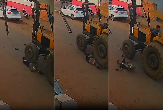 Vídeo mostra trator atropelando trabalhador em Primavera do Leste