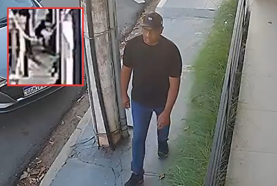 A polícia está em busca de identificar o criminoso.