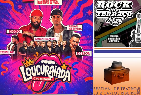 Cuiabá tem shows, Carnaval e teatro, uma programação recheada de quinta a domingo