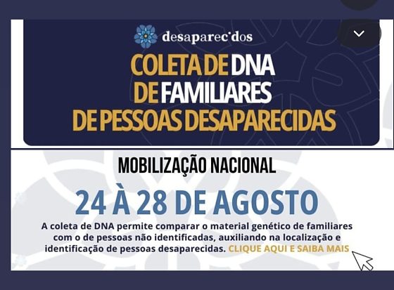 Polícia Civil e Politec iniciam em Mato Grosso a 4ª Mobilização Nacional de Coleta de DNA de familiares de pessoas desaparecidas para ampliação do banco genético estadual.