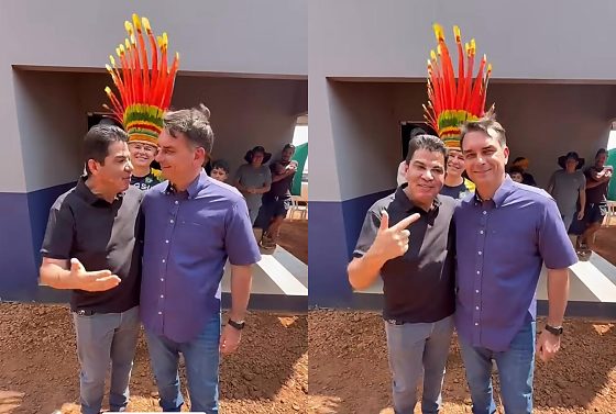 Flávio Bolsonaro elogiou Cidinho Santos durante visita a Mato Grosso nesta terça-feira (1º)