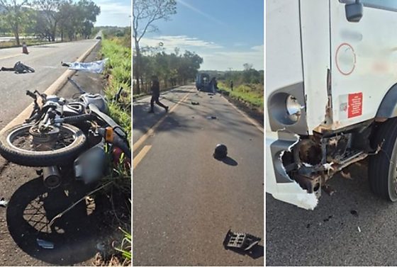 Motociclista morreu após tentar ultrapassar um caminhão e bater de frente com outro veículo de carga na MT-240.
